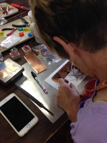 Metalwork Jewelry Class Etching