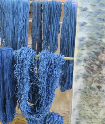 Indigo-dyed-yarn-and-silk