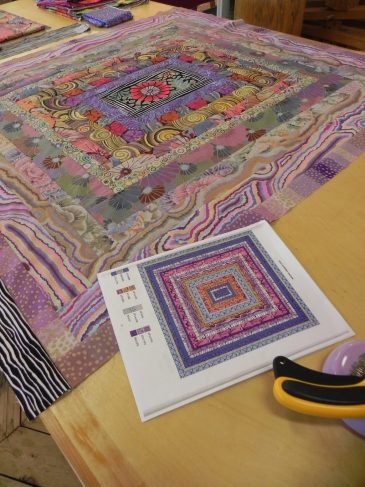 Kaffe Fassett fabrics in Driafting for Quilt Design